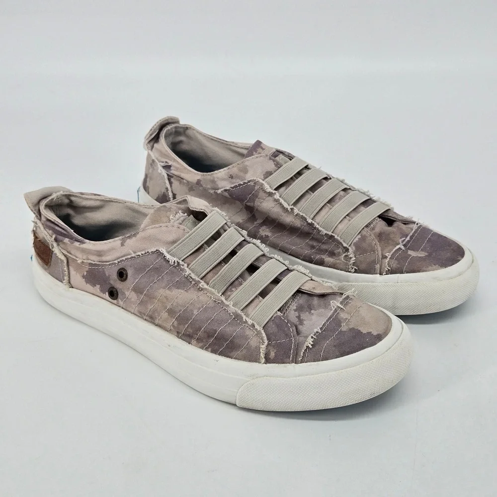 Blowfish Malibu Marley Grey Camo Distressed Slip On Sneaker Canvas Shoes 7